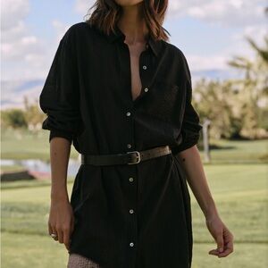 NWT! JENNI KAYNE Beach Shirt in Black - XS